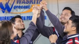 Proyek pengaman Pantai Indah Kapuk  tahap 6 paket 3 tersebut telah disuplai WSBP sejak awal Maret 2023. (Foto Instagram/@waskita_precast)