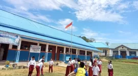 BRI Renovasi SDN 001 Tulin Onsoi di Pelosok Nunukan. (Dok. Bank BRI)
