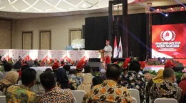 Acara Rapat Kerja Nasional (Rakernas) XVI Asosiasi Pemerintah Kota se-Indonesia (Apeksi) 2023 di Kota Makassar, Sulawesi Selatan. (Dok. Tim Media Prabowo Subainto)
