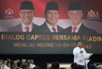 Calon Presiden nomor urut 2, Prabowo Subianto dalam acara Dialog Capres Bersama Kadin: Menuju Indonesia Emas 2045, Jakarta, Jumat (12/1/2024). (Dok. TKN Prabowo - Gibran)