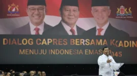Calon Presiden nomor urut 2, Prabowo Subianto dalam acara Dialog Capres Bersama Kadin: Menuju Indonesia Emas 2045, Jakarta, Jumat (12/1/2024). (Dok. TKN Prabowo - Gibran)