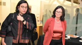 Menkeu Sri Mulyani Indrawati mengadakan pertemuan bersama Manuela Ferro, Vice President EAP (East Asia and Pacific) dari World Bank Group. (Facebook.com/Sri Mulyani Indrawati)