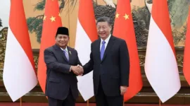 Menteri Pertahanan RI Prabowo Subianto Bersama Presiden Tiongkok (China) Xi Jinping. (Facebook.com/@Prabowo Subianto)