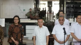 Menteri Keuangan Sri Mulyani Indrawati menerima kunjungan Tim Gugus Tugas Sinkronisasi Pemerintahan Prabowo Subianto-Gibran Rakabuming Raka. (Instagram.com/@sufmi_dasco)