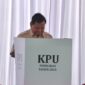 Presiden RI Prabowo Subianto saat mencoblos di TPS 08, Bojong Koneng, Babakan Madang, Bogor. (Dok. Tim Media Prabowo)