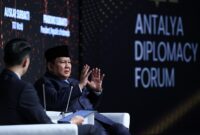 Presiden RI Prabowo Subianto dalam Forum Diplomasi Antalya 2025 di Turki. (Dok. Tim Media Prabowo)